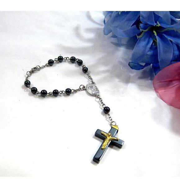 Car Auto Rearview Mirror Catholic Rosary Christian Religious Prayer Beads - Picture 1 of 5
